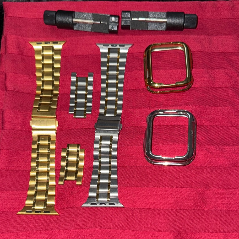 Apple Watch Stainless Steel Metal Link Watch Band & Case Covers